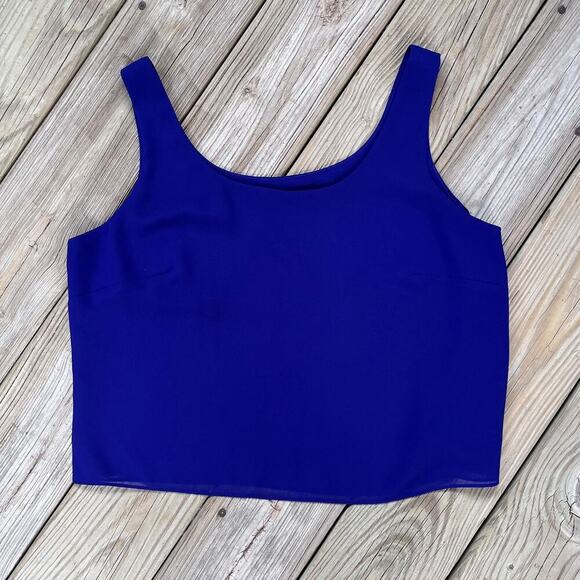 Ursula Of Switzerland Vintage Royal Blue Layered Tank Top Size 16 - Picture 1 of 6